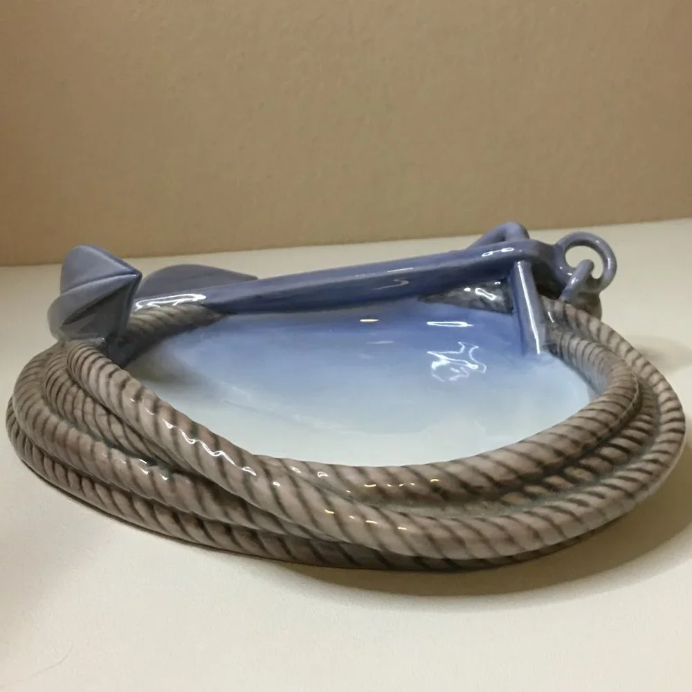 𝐁𝐢𝐧𝐠 & 𝐆𝐫ø𝐧𝐝𝐚𝐡𝐥 Rope Anchor Ashtray or Trinket Dish VINTAGE! MARKED!